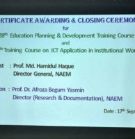 Certificate Awarding & Closing Ceremony 